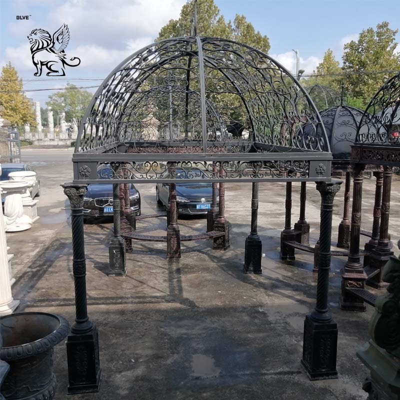 Outdoor Decorative Garden Pavilion Antique Wrought Cast Iron Gazebo