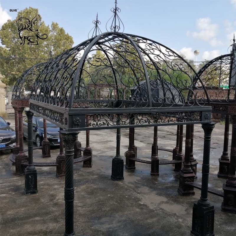 Outdoor Decorative Garden Pavilion Antique Wrought Cast Iron Gazebo