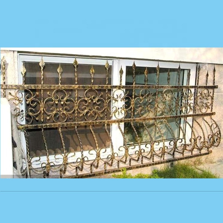 Italy home decoration steel window grill design  forged cast iron windows wrought iron window safe decorative windows