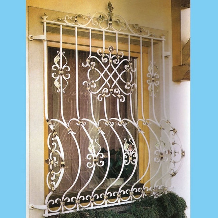 Italy home decoration steel window grill design  forged cast iron windows wrought iron window safe decorative windows