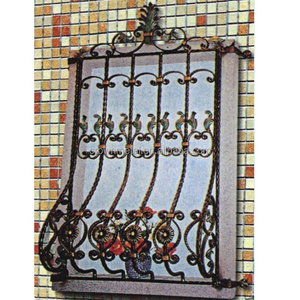 Italy home decoration steel window grill design  forged cast iron windows wrought iron window safe decorative windows