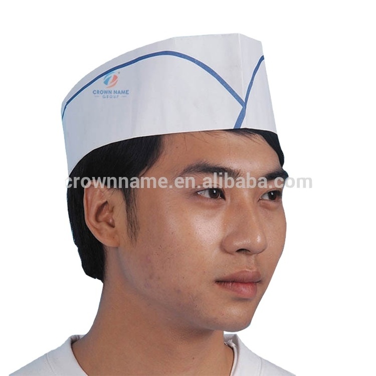 Disposable chef Paper Forage Hat and apron set with Red Blue Green Stripe restaurant