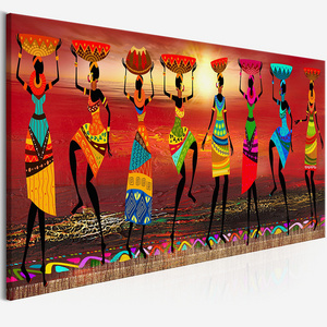 African Women Dancing Print Colored Poster Canvas Painting Tribal Wall Art Wall Pictures for Living Room Decoration no frame