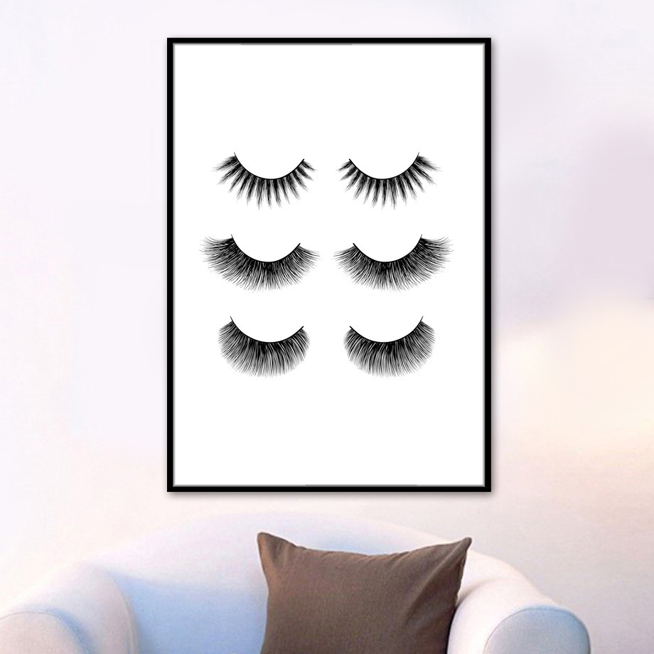 Fashion Eyelash Nail Polish Nordic Posters And Prints Wall Art Canvas Painting Black White Wall Pictures For Living Room Decor