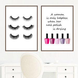 Fashion Eyelash Nail Polish Nordic Posters And Prints Wall Art Canvas Painting Black White Wall Pictures For Living Room Decor