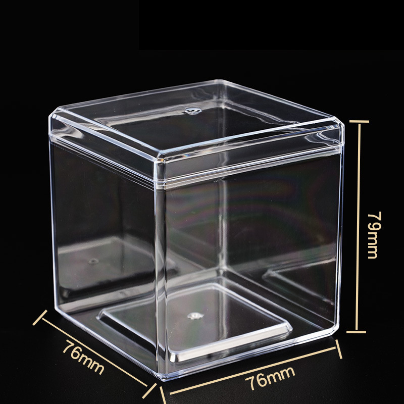 Wholesale PS Clear Acrylic Favor Box Acrylic Chocolate Box Tiramisu Box Square