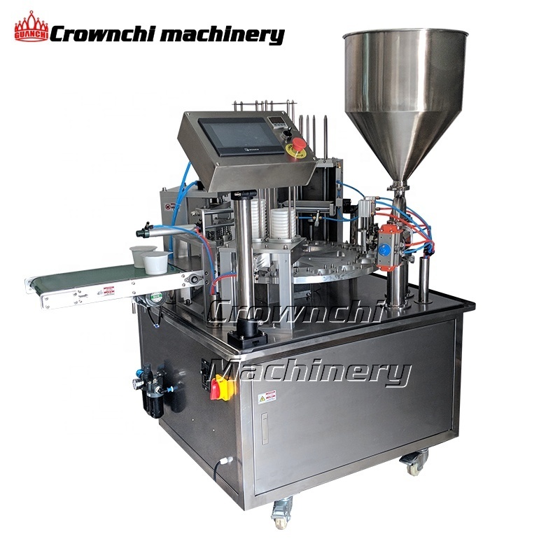 Automatic rotary jelly yogurt milk cup filling and sealing machine