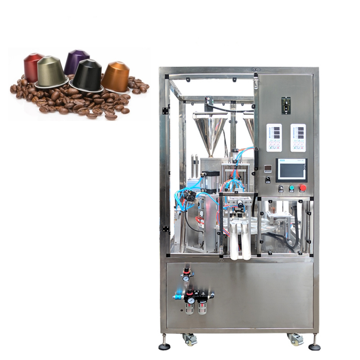 Automatic industrial nespresso pod packing equipment auto K cup filling sealing machine