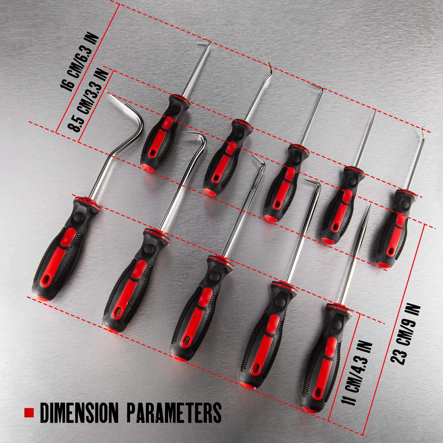 10-Piece Pick and Hook Set, Precision Automotive Pick Tool Set for Car