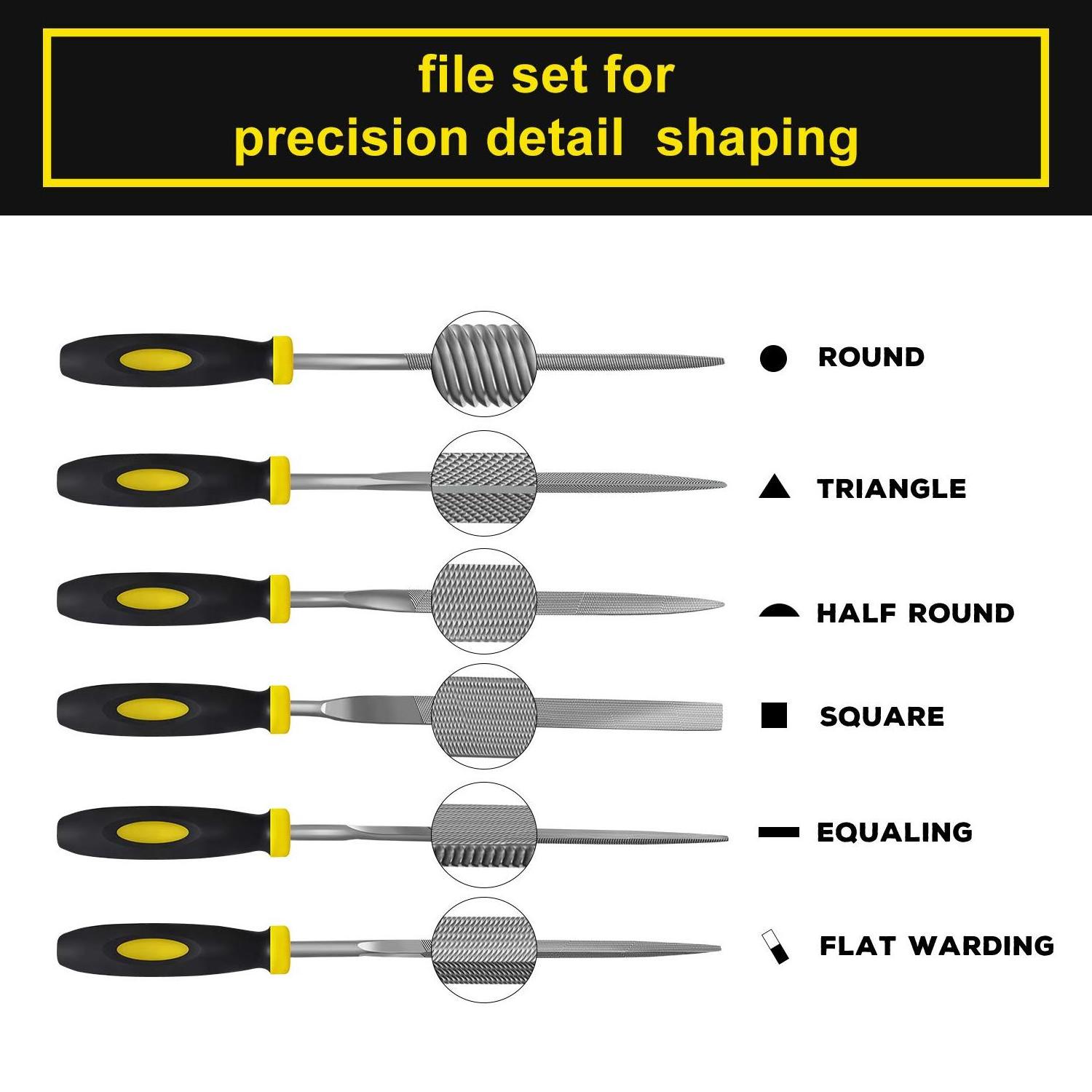 Hand Metal Needle File Set 6 Pieces Hardened Alloy Strength Steel Set