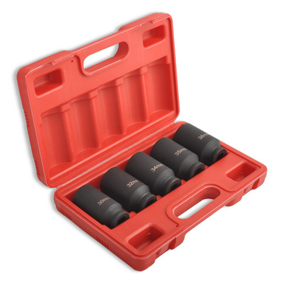 5Pcs 1/2" Drive Deep Impact Socket Set 12 Point Metric 30mm 32mm 34mm 35mm 36mm Drive