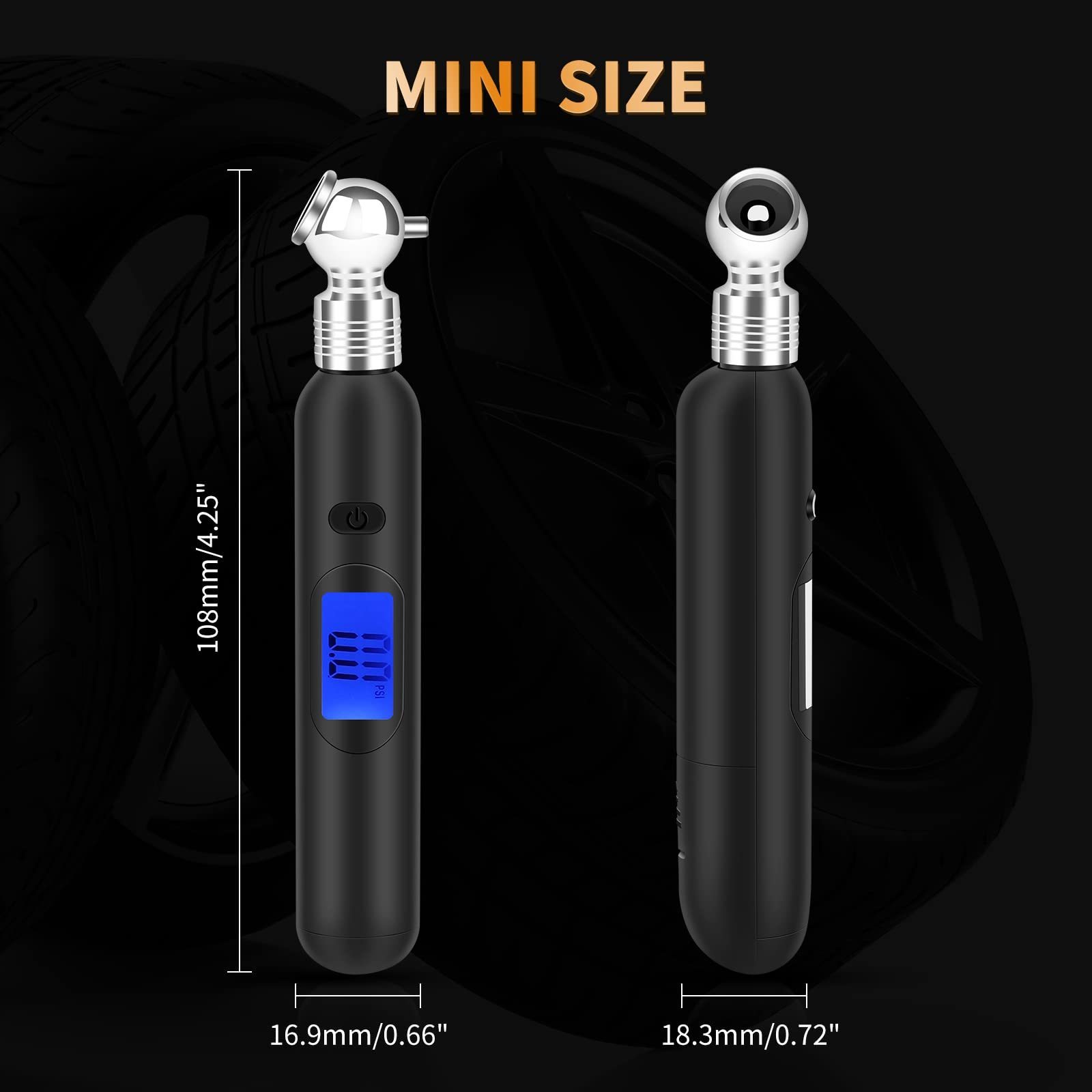 Mini Digital Tire Pressure Gauge 3-99PSI 4 Settings Tire Gauge for Tire Pressure