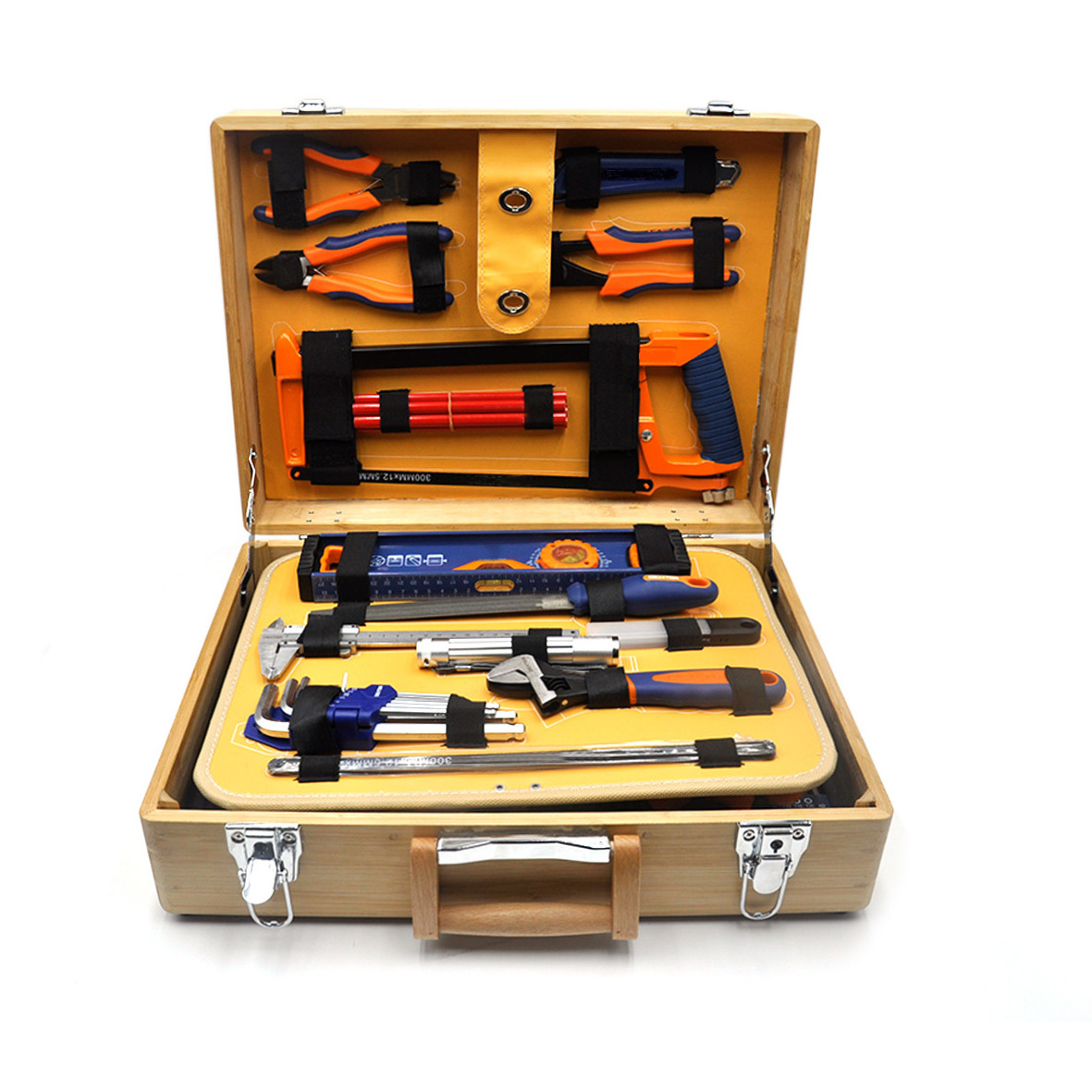 141PCS Accessories Set Bamboo Wood Handle Multifunction Tools in Bamboo Case