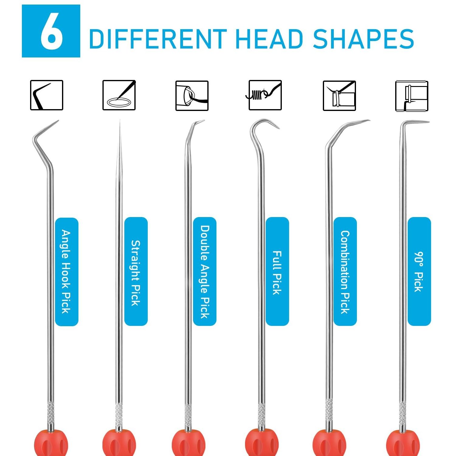 Precision Hook and Pick Set for Automotive Swivelling Tail for Efficient Automotive Removal