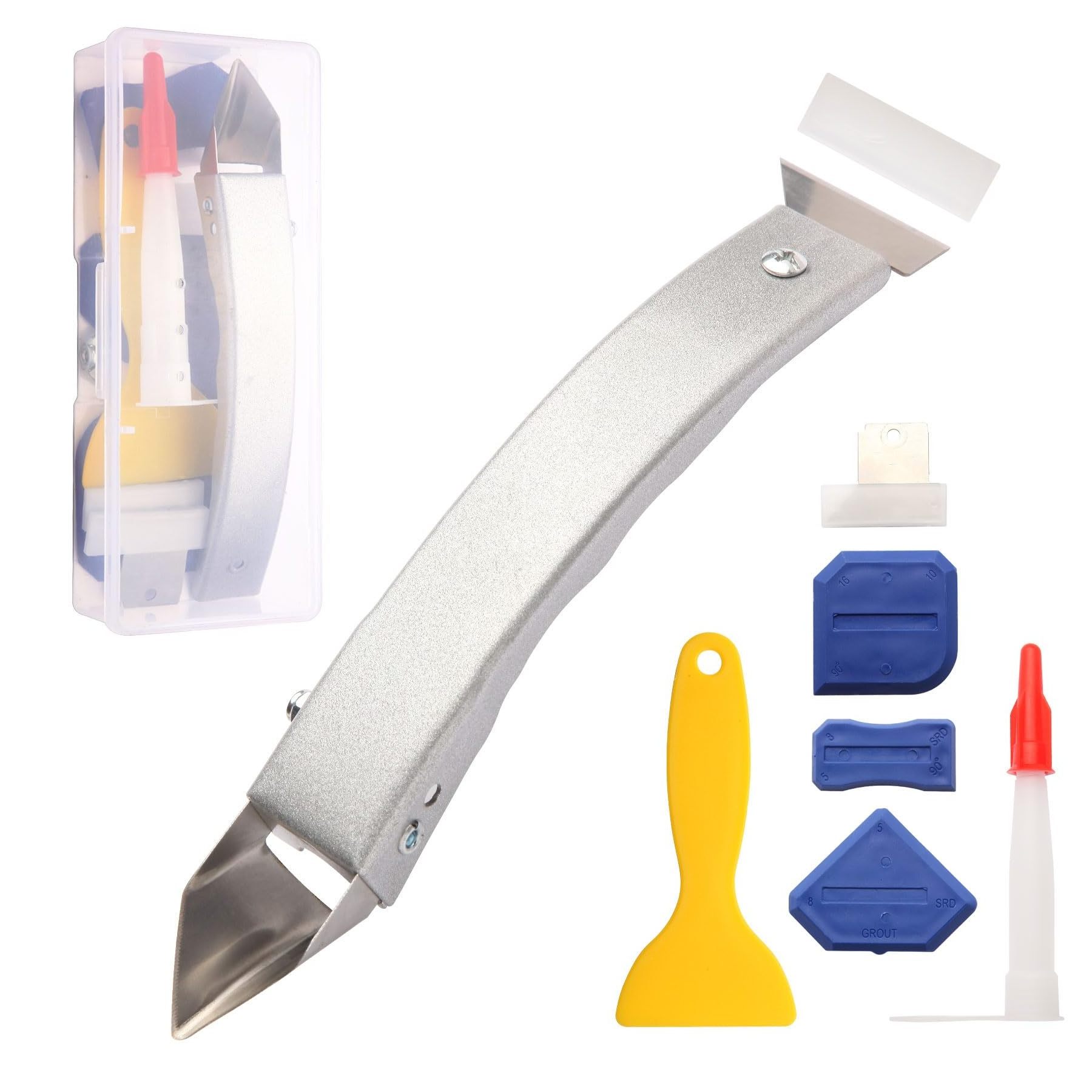 Full-body Stainless Steel Caulk Removal Tool Grout Remover Scraper Caulking Tool Kit