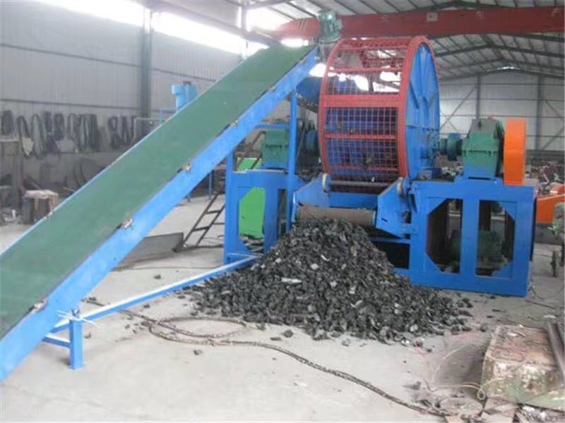 Waste Whole Truck Tyre Shredder Machine Industrial Used Tyre Full Automatic Shredder Into 3-8cm Rubber Blocks Chips