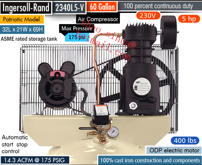 H15TE15/18  Ingersoll Rand H15TE15/18-AC two Stage Electrical Reciprocating piston Air Compressor T30 18bar