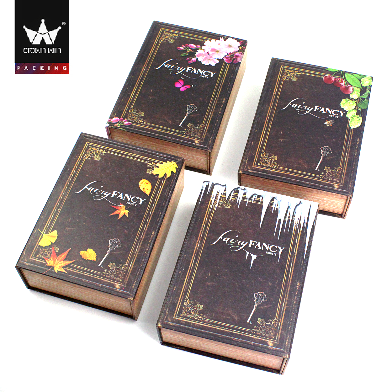 Crown win comic carton fake storage book shaped gift box decorative foldable packaging certificate envelopes luxury paper boxes