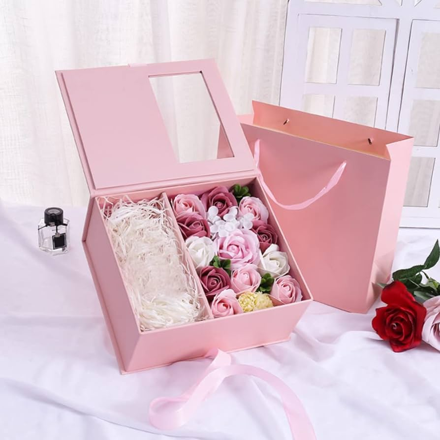 Wholesale Happy Mothers Day Flower Gift Box New Design Rectangle Arrangement I Love Mom Flower Gifts and Crafts Rigid Fold Boxes