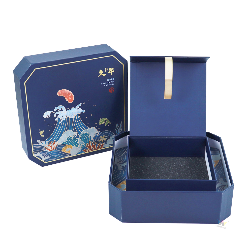 Crown Win luxury custom Eight-sided lid and base gift box octagonal boxes with lid magnet storage package with ribbon Boxes set