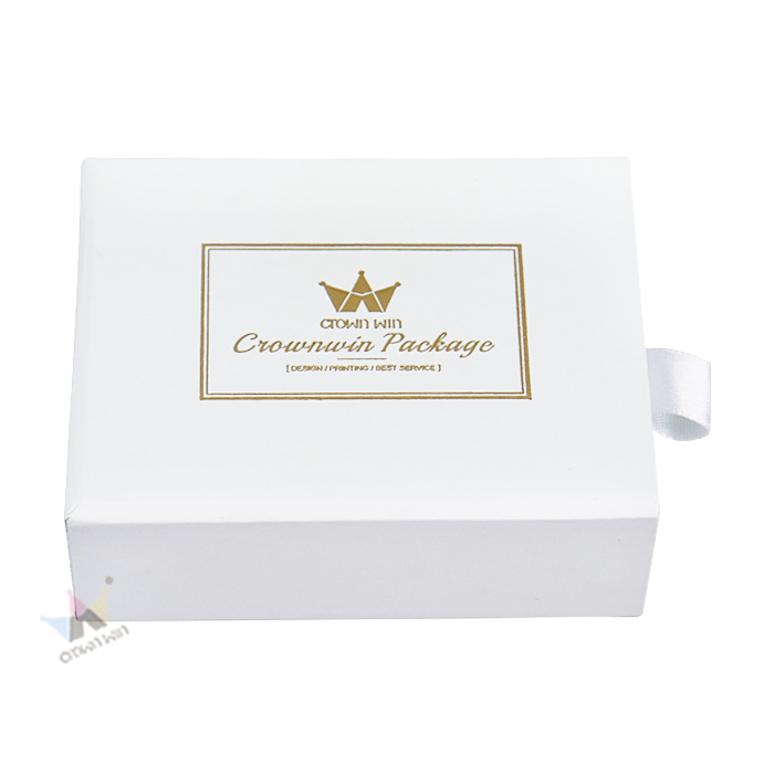 Crown win earrings key ring craft gift shipping cardboard boxes custom logo kraft paper cotton filled slide jewelry paper boxes