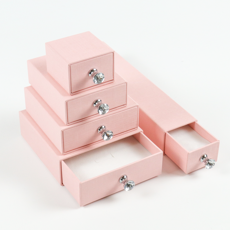 Crown win keepsake pink packaging drawer box cartons de livraison small shipping dragees wedding flower jewelry ring paper boxes