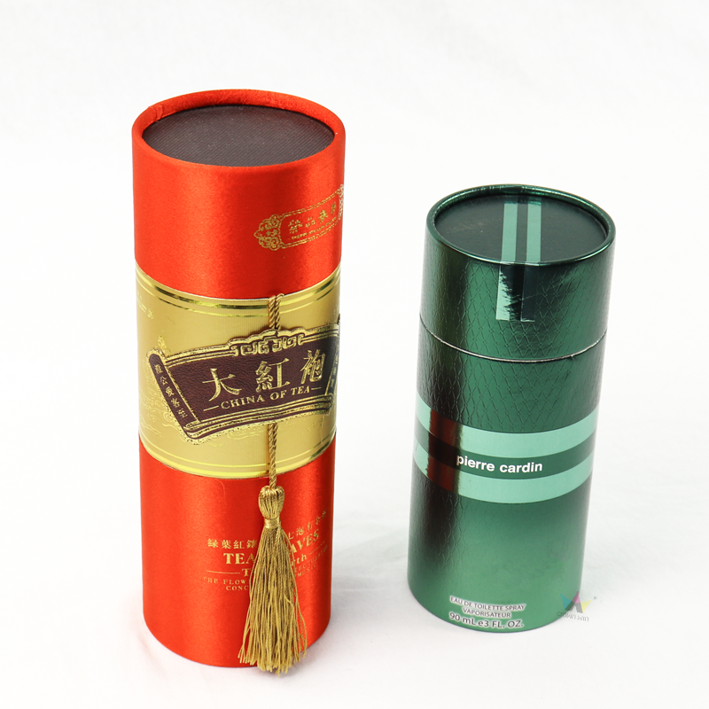 Custom Printed Paper Tea Canister Round Packaging Boxes Paper Tube Cylinder Tea Packaging Box