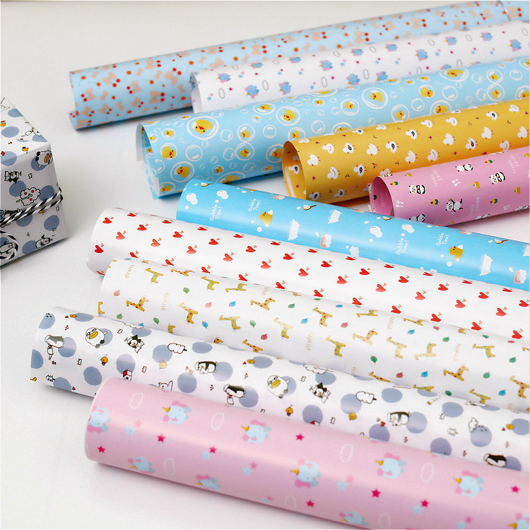 Custom silk wrap paper aluminum foil food wrapper non woven flower bouquet rose floral packaging burger bouquet wrapping paper