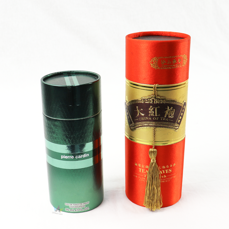 Custom Printed Paper Tea Canister Round Packaging Boxes Paper Tube Cylinder Tea Packaging Box