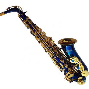 blue alto saxophone, blue colored alto saxophone