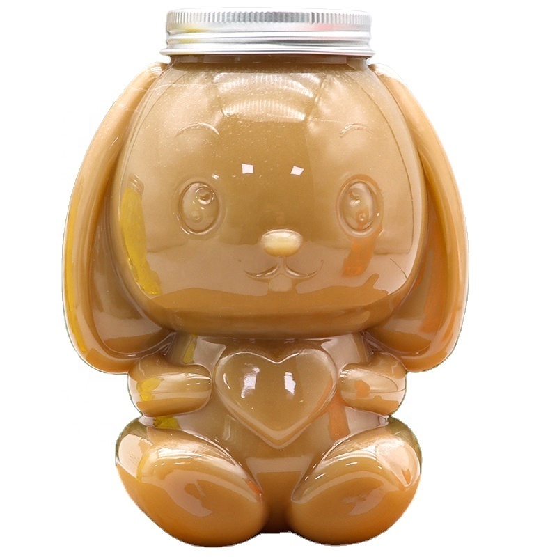 Factory sale 500ml New Animal Cute Rabbit Shaped Transparent Plastic Juice Beverage Bottles