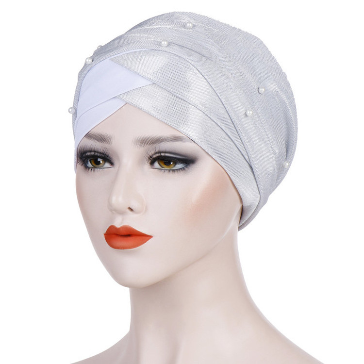 Hot selling two-color spelled girls hijab tube turban Muslim headscarf hat