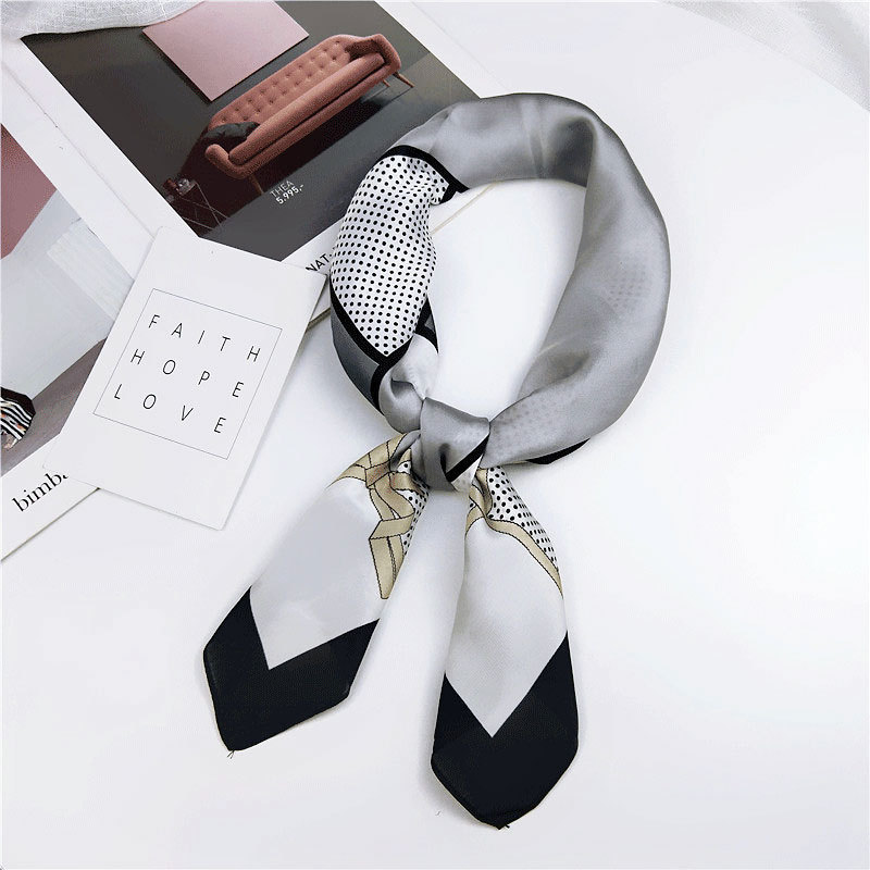 Cenrui Small Square Hair Scarf Women Neck Hotel Waiter Flight Attendants Business Imitate Bandana Silk Bag Scarves