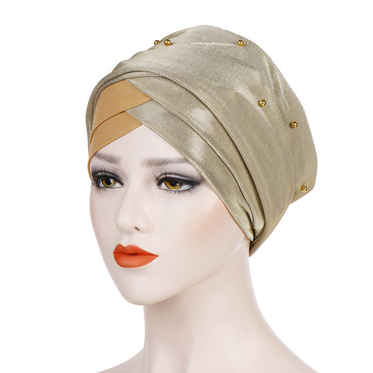 Hot selling two-color spelled girls hijab tube turban Muslim headscarf hat