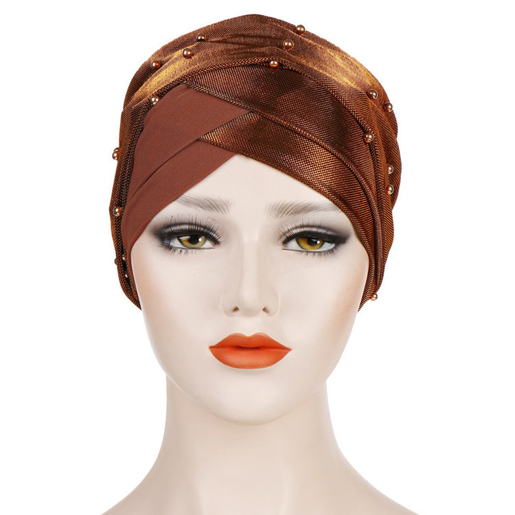 Hot selling two-color spelled girls hijab tube turban Muslim headscarf hat