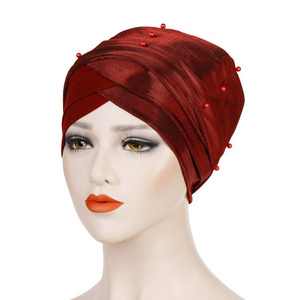 Hot selling two-color spelled girls hijab tube turban Muslim headscarf hat