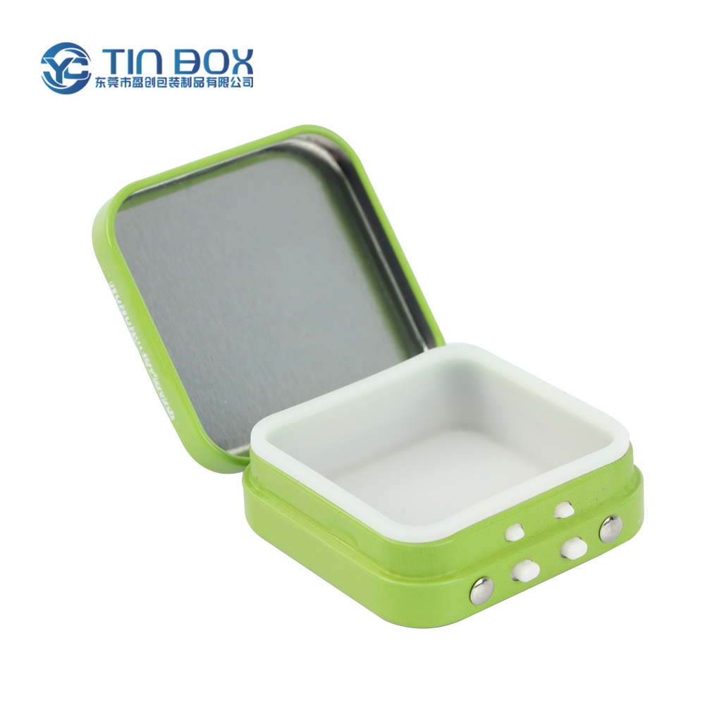 Reusable Child Resistant Tin Cookie Black Slide Top Rectangular Metal Tin Containers Metal Stash Box Storage Tin