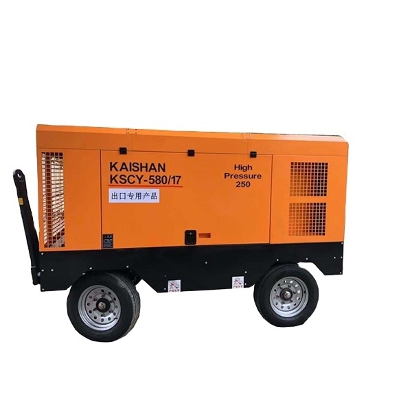 Chinese factory 7 bar 4.5m3 37kw mining quarry use small portable diesel screw air compressor KSCY-550/13