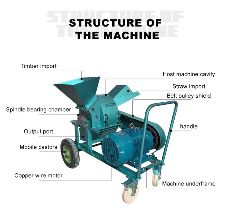 factory supply branch grinder hammer mill shredder log leaf crusher wood crusher machine for sale