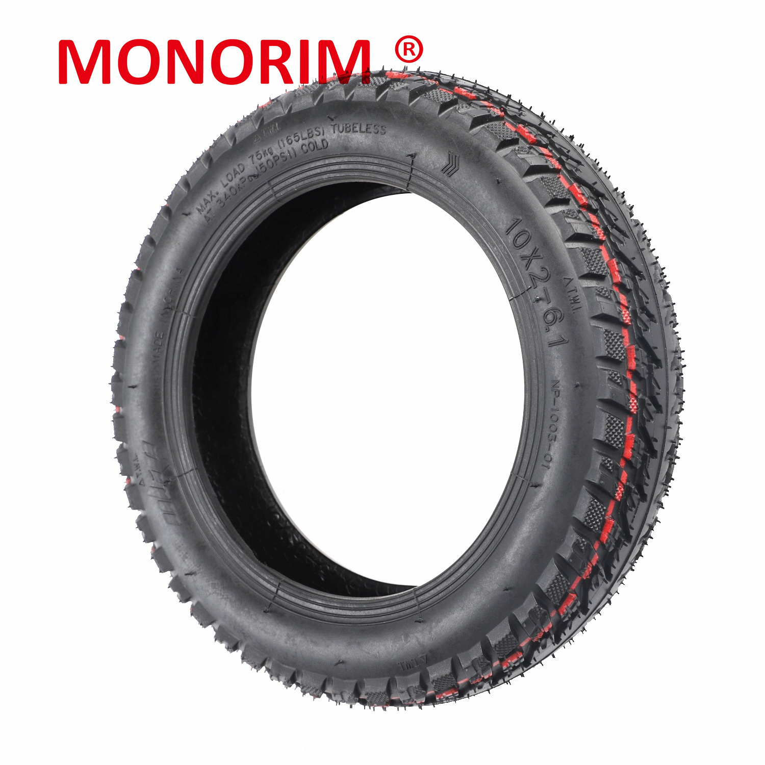 Monorim10*2-6.1 Off Road Tubeless Tire for  m365/1s/essential/pro1/2 Scooters 10 Inch Tubeless Tyre Off-road Vacuum Tyre