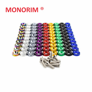 Monorim Anodised Rainbow Color  Modification Aluminum Fender Washer With Bolt