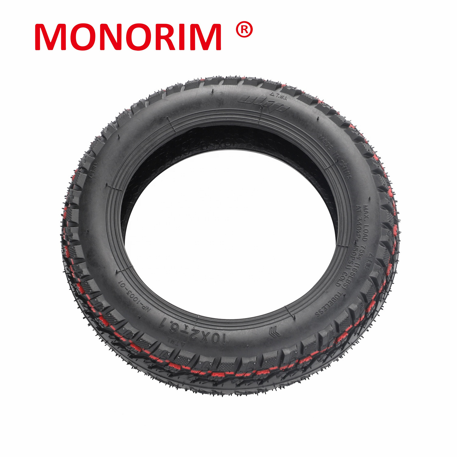 Monorim10*2-6.1 Off Road Tubeless Tire for  m365/1s/essential/pro1/2 Scooters 10 Inch Tubeless Tyre Off-road Vacuum Tyre