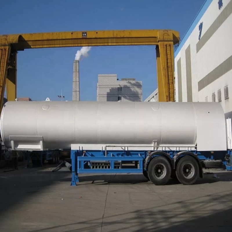 Cryogenic Liquid Gas LO2 LN2 LNG LPG CNG Transport Tank Semi Trailer With Vaporizer liquid nitrogen transport tank semi trailer