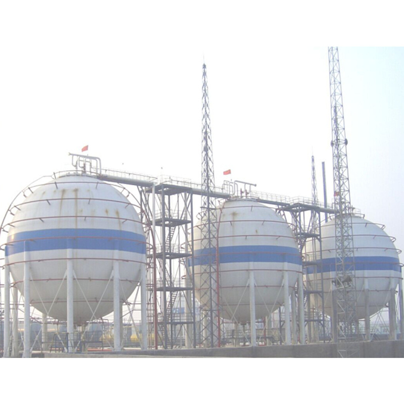 Propane Butane LPG CNG LNH3 CH4 Ball Tank Spherical Storage Tank With Vaporizer Turnkey For Gas Station