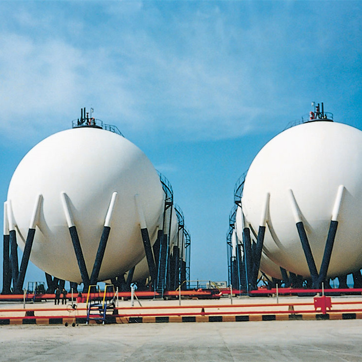 3000M3 1500Ton Propane Liquid Oxygen Nitrogen Spherical Tank For LPG LNG LN2 LOX