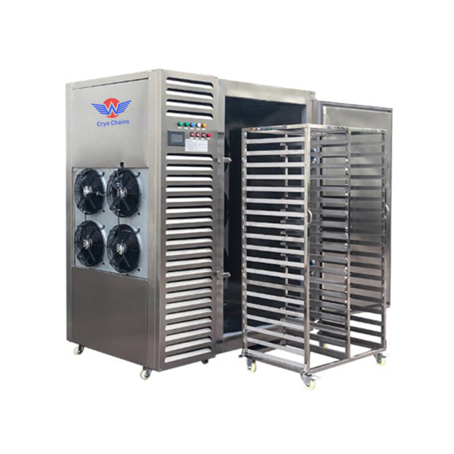 -80 Degree sliding 10-12 trays stainless steel blast freezer machine with double compressor