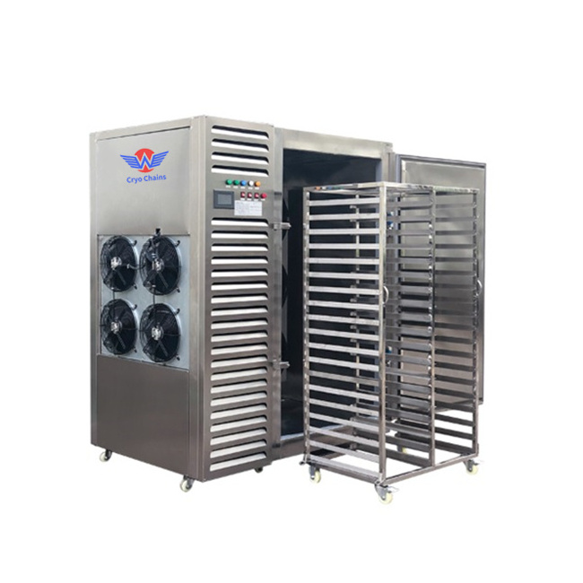 -80 Degree sliding 10-12 trays stainless steel blast freezer machine with double compressor