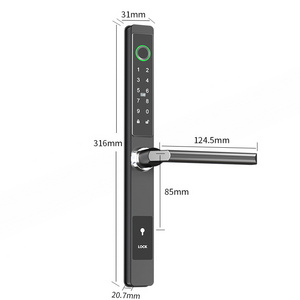 Factory Direct Sale Tuya Smart Door Lock For Sliding Door Aluminum Smart Fingerprint Handle Lock