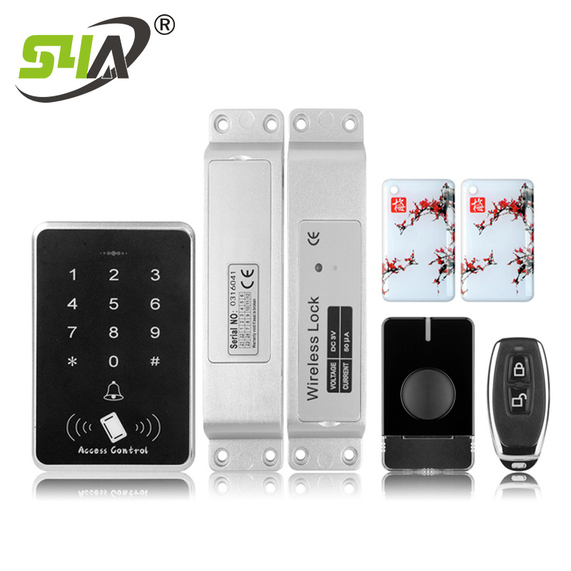 Lock Kit Smart Wireless Lock Keypad Remote Transmitter Key Fobs Wireless Access Control