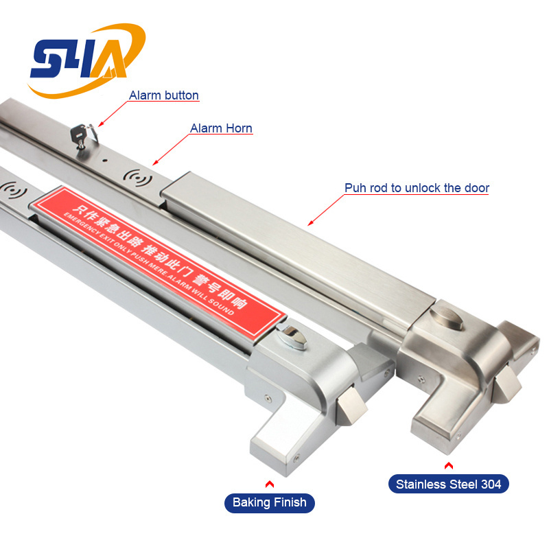 Door Push Bar, Door Push Bar Panic Exit Device with Exterior Lever